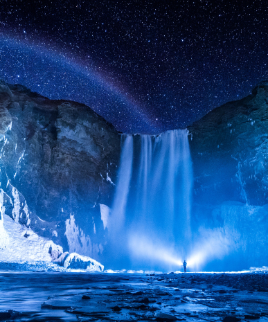 Skógafoss at Night